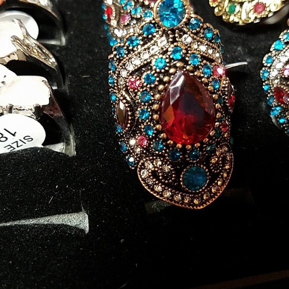 AmazingCocktail Multi-Color Stone 1.25 Tall Ring - Picture 3 of 4